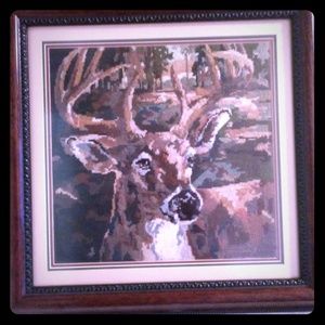 Handmade Need-point Artwork of Deer